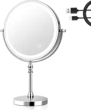 UUCOLOR Makeup Mirror with Lights USB Rechargeable 8 Inch 3 Color Lights Two ...