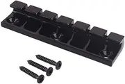 HAMPPLIES 6 Strings Strings Fixed Saddle Hardtail Bridge for Electric Guitar Replacement Parts Design with Chrome Finish Easy Install Enhanced Harmonics Black Color