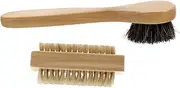 HAWILLOSCH 2pcs Wooden Cleaning Brush for Nail Hair Kitchen Lint Removal Dish Scrubber