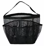 Portable Shower Caddy Mesh Carry Bag Bathroom Basket Quick Dry Tote Black