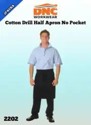 DNC 2PACKS Unisex Heavy Cotton Drill Half Apron No Pocket Division 2202