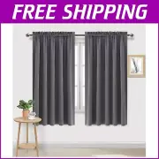 Thermal Insulated Blackout Curtains, Noise Reducing, 60x63 Inch - 2 Panels Da...