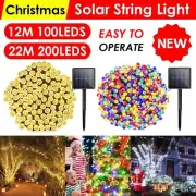 Solar Fairy String Lights 100/200 LED Outdoor Garden Christmas Party Decor Light