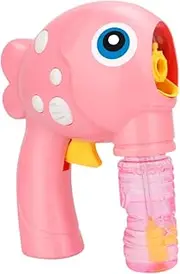 JUMPLAWN Manual Bubble Blower Fish Shaped Bubble Maker for Indoor and Outdoor Plaything Easy to Use Fun Present for Pink
