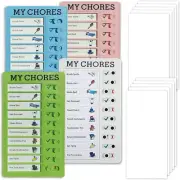 4 Packs Chore Chart Board for Multiple Kids,Portable Memo Plastic Boards Chart D