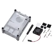 Clear 9 Layers Case with Cooling Fan Heatsink Screwdriver For Raspberry Pi 4B D