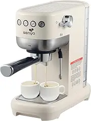 [senya] Tasty Coffee Creme 20 bar coffee machine, espresso and cappuccino coffee maker 1300W, Thermoblock, milk frother, automatic shut-off, SYBF-CM006C