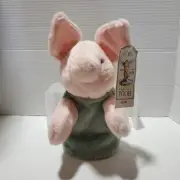 Gund Classic Winnie the Pooh Piglet Hand Puppet Pink Pig Soft Plush Toy 10"