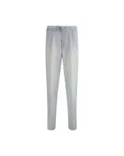 Brunello Cucinelli Light Wash Linen Trousers Men Light Blue Pants