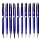 10 Pcs Parker Sonnet Ballpoint Pen Blue Color + Silver Clip 0.7mm M Ink Refill
