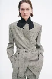 Noma Oversized Wool Blazer in Khaki Marle - CAMILLA AND MARCÆ C&M