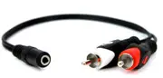 3.5mm Female To 2 RCA Male Aux Auxiliary Gold Plated Stereo Audio Adapter Cable