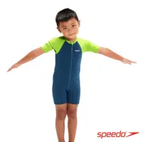 在飛比找momo購物網優惠-【SPEEDO】幼童 連身式防寒泳衣(藍/綠)