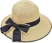 [Starsouce] Breathable Wide Brim Sun Hat for Girls Summer UV Protection Straw Hats Floppy Beach Bucket Hat Fitted for Kids Toddlers