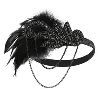 在飛比找蝦皮購物優惠-1920 年代 Gatsby 配飾套裝女士黑色 20 年代配
