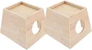 2Pcs Wooden Small Pet House Durable Chicken Hideout for Hamsters Chinchillas Small Animals for Play and Sleep Nesting Box for Pet Decor
