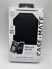Case-Mate Wallet Folio Series Case for iPhone 14 Pro (6.1") Only - Black