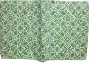 Flannel Back Vinyl Tablecloth 52"x104" Oblong, WHITE FLOWERS ON LIGHT GREEN, HP