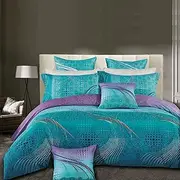 Luxton King Aqua Turquoise Quilt Cover Set, 3pcs Aqua Blue doona Cover Set (King Size)