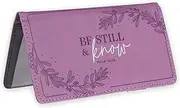 [Christian Art Gifts] Purple Faux Leather Checkbook Cover for Women with Inspirational Scripture, Purple, One, Be Still #3