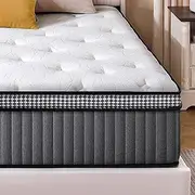 Full Size Mattress, 10 Inch Hybrid Mattress in a Box, Gel Memory Foam and Pocket Coils Innerpring Mattresses with Ergonomic Design, Medium Firm Plush Feel