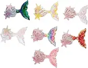 TEHAUX 7pcs Hairpin Accessories Mermaid Decor Mermaid Accessories Mermaid Tail Patches Barrettes for Mermaid Tail for Mermaid Hair Bow Hair Barrettes Clothes Patches Fabric