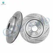 Rear Drilled Slotted Brake Disc Rotors 330mm For 2008 2009 Mercury Sable (for: Ford)