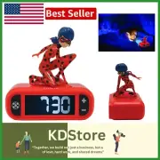 Compact Red Ladybug Alarm Clock - Digital Display, Snooze & Adjustable Volume