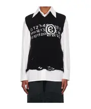 numbers-intarsia vest XXS,XL,L black