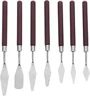 ULDIGI Artist Palette Knife Set with 7 Pieces Stainless Steel Wooden Handle Oil Painting Tool Painting Knife