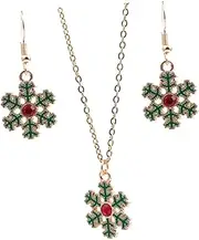 [FOMIYES] Elegant Christmas Snowflake Earring Necklace Set Stylish Jewelry for Women's Christmas Dress