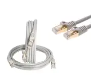 Cat7 S/FTP Ethernet Network Cable High Speed LAN Patch Cord Gray 6f-20ft- LOT
