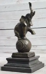 Collectible Statue bronze sculpture Animal Bugatti Signed African Deco Figurine