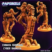 Chinata Ishumaru Cyber Ravager | Cyberpunk | Papsikels | 32mm
