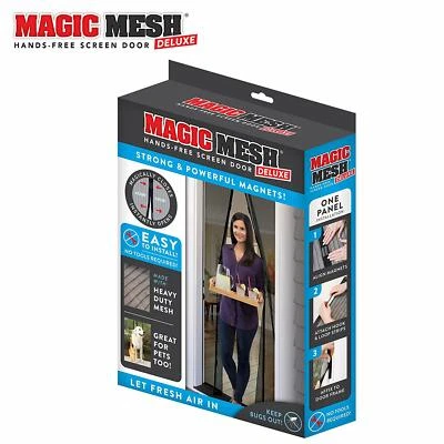 Magic Mesh New and Improved Hands Free Magnetic Screen Fits Doors