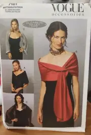 Vogue 2001 Accessories Pattern 7176 Wraps Elizabeth Gillet NYC New In Package