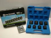 GREY PNEUMATIC 3/4" SHALLOW IMPACT SOCKET SET 8034