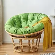 Papasan Chair Cushion Round, (Only Cushion), Hanging Basket Chair Cushions, Hammock Chair Pads, Round Swing Rattan Chair Pads, Egg Hammock Chair Pads(Green,120x120CM)