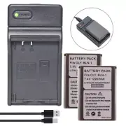 2x Battery 1220mAh +Slim USB Charger for Olympus BLN-1 Olympus OM-D E-M5 Mark II