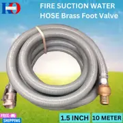 KASA Fire Suction Water Hose With Cam Lock Brass Foot Valve Safety Pins 1.5inch
