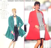Uncut Burda 4500 Sewing Pattern Misses Swing Swinger Dress Coat Jacket Sz 12-22