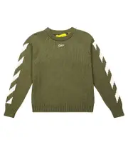 [Off-White Kids] Off-White Kids Logo cotton sweater Y 10 green