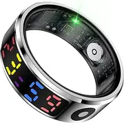 Smart Ring for Men Women Smart Ring Men with Display Gesture Control Heart Rate Monitor SP-O2 Sleep Tracker Fitness Tracker Pedometer Calories Step Counter Compatible with iOS Android