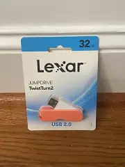 Lexar JumpDrive TwistTurn 32GB USB 2.0 Flash Drive, Orange New Sealed