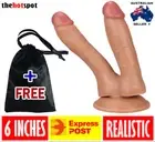 Realistic Double Penetration Suction Cup Dildo Twin Double Ended Dong Sex Toy
