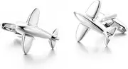 [Longcreek] Airplane Cufflinks for Men, Plane Cufflinks, Jet Aircraft Cuff Links, Jet Plane Shirt Tuxedo Cufflinks, Punk Cufflinks French Cufflinks, Best Man Cufflinks, Silver Wedding Cufflinks Gifts