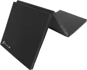 ProsourceFit Tri-Fold Folding Thick Exercise Mat 6’x2’ with Black, Black