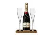 Moet & Chandon Presentation Stand Includes 2 Fine Crystal Champagne Flutes