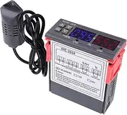 Domary Digital Display Temperature and Humidity Controller, Integrated Sensor for Seafood Machines and Cooling Water with Microcomputer Intelligent Thermostat (110~240VAC)
