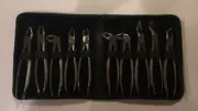10 PCS DENTAL EXTRACTING FORCEPS SET ENGLISH PATTERN WITH FREE LEATHER BAG